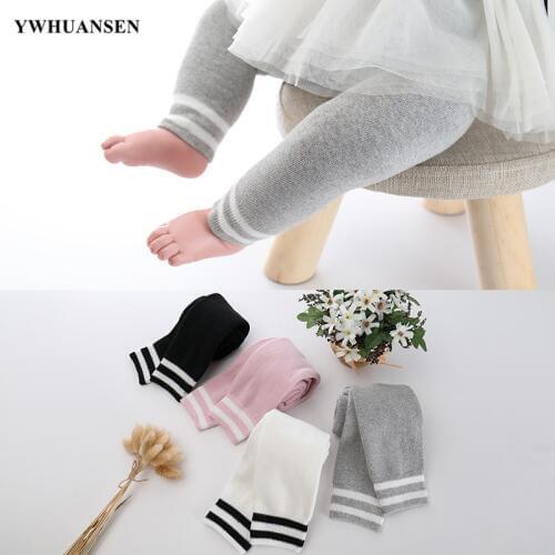 YWHUANSEN 0 to 4 Yrs Thicken Terry Legging Girl Cotton Warm Striped Girls Pants For Autumn Kids Winter Leggings Baby Pants New