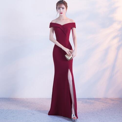 Boat Neck Bridesmaid Dress New Arrive Real Simple Werdding Party Formal Dress YD8642
