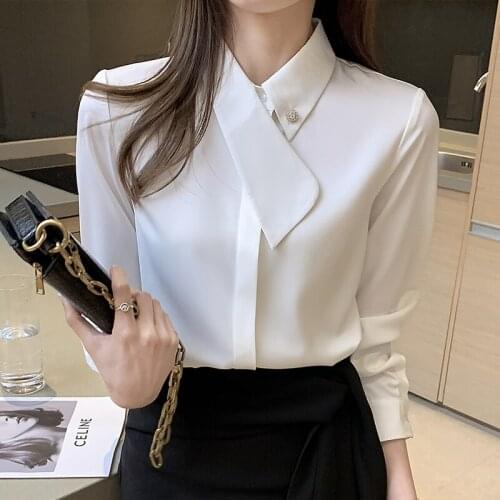 2021 Autumn Long Sleeve Blouse Office Lady Fashion Women Long Sleeve Shirt New Women Top Mint Green Shirt Blusas Elegant 16703