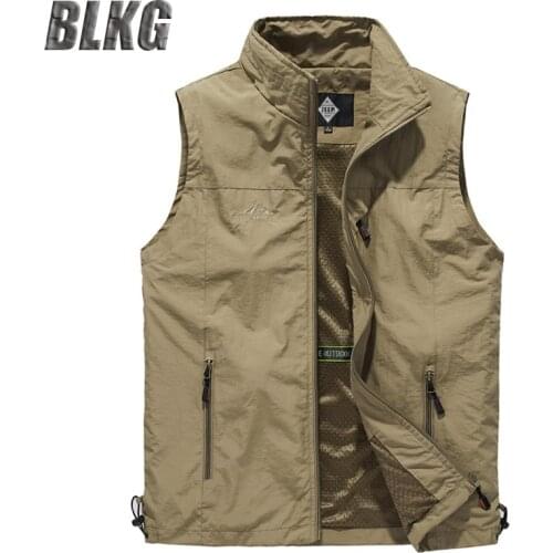 Brand Vests for Mens Vest Mesh Summer Gilet Homme Hiking Outdoor Fishing Mens Vest Weste Chalecos Para Hombre Big Size M-5XL