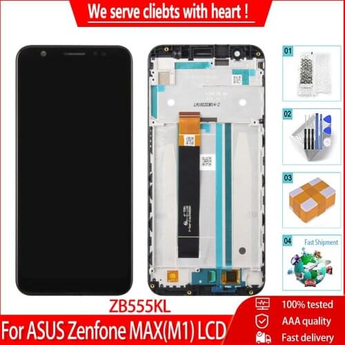 AAA LCD For Asus Zenfone Max M1 ZB555KL LCD Display Touch Screen Digitizer Assembly With Frame For ASUS ZB555KL Replacement