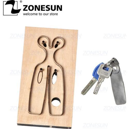 ZONESUN S001 Custom Leather Key Chain Die Cuts For Handmade Key Cover Key Fob Hang Decoration Cutting Clicker Die Steel Rule Die
