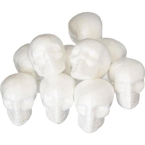 10 Pieces 55mm Polystyrene Styrofoam Halloween Skull Ornament Kid Painting Craft