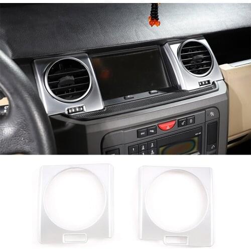 ABS Chrome Car Central Control Air Conditioner Air Outlet Frame Cover Trim For Land Rover Discovery 3 04-09 Interior Accessories