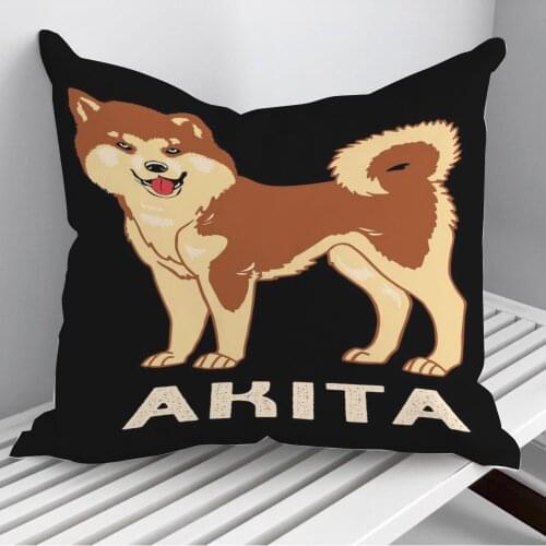 Akita Dog Cute Inu Throw Pillows Cushion Cover On Sofa Home Decor 45*45cm 40*40cm Gift Pillowcase Cojines Dropshipping