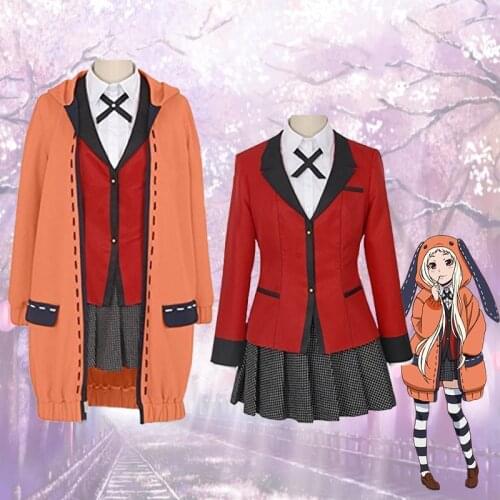 Anime Kakegurui Cosplay Yomotsuki Runa Cosplay Costume JK School Girls Uniform Hoodie Halloween Dress for Women COSPLAYONSEN
