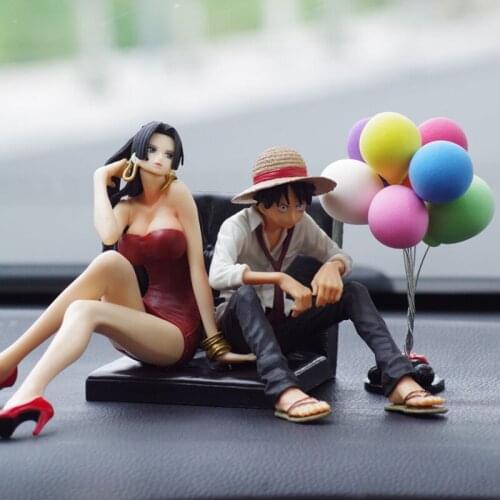 One Piece Anime Straw Hat Luffy Sitting Python Hancock Action Humanoid Car Boxed Classic Toy Doll Childrens Gift Collectibles