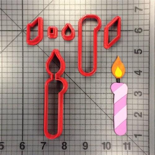 Birthday Digital Candle 1 Cookie Die Cutting Kitchen Baking Supplies Home DIY Cake Icing Decoration Kit 3D Printed Custom Seal