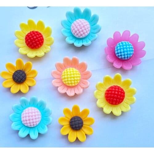 10/20Pcs New Mix Lovely Chrysanthemums Flat Back Resin Art Supply Decoration Charm Craft Hair Bow Accessories J48