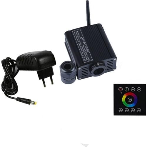 Double Head 32W RGBW LED Fiber Optic Light Engine Driver Source+2.4G Wall Switch Touch Screen Ceiling Star Sky DIY Lighting Deco