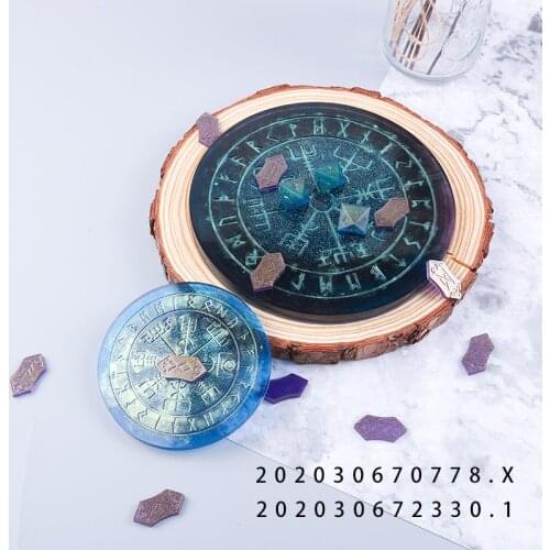 NOT AS LONG diy Epoxy Mold New Run Fu Divination Silicone Mold New Hand-made Mirror Disc Fitting Mold New Product Hot Sale