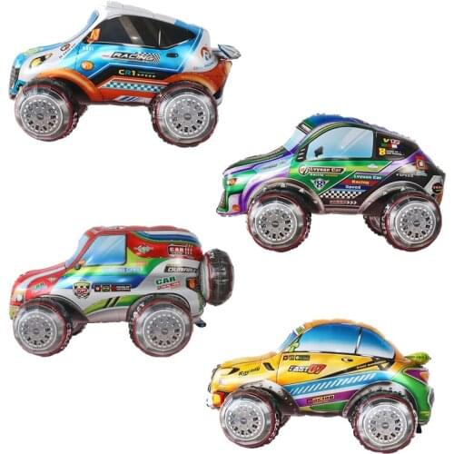 Giant 4D Racing Car Foil Balloon Police Ballon Realistic Car Model Series Birthday Party Decorations Kids Toy Baby Shower Globos
