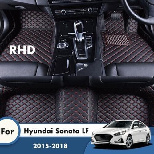 RHD Carpets For Hyundai Sonata LF 2018 2017 2016 2015 Car Floor Mats Artificial Leather Rugs Auto Styling Interior Accessories