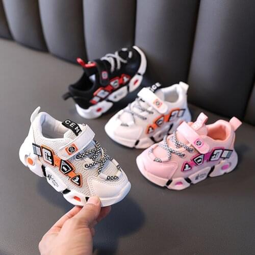 Childrens spring and autumn new boys baby toddler mesh running shoes Velcro Korean cute girls sports shoes