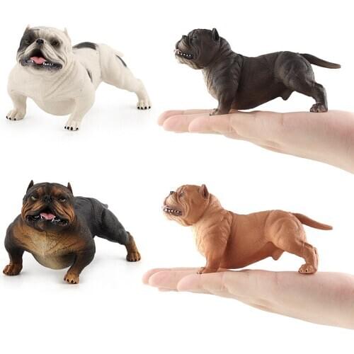 Simulation Bulldog Model Dog Figure Statue Kids Toy Home Decoration Collectible Gift
