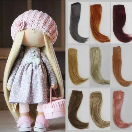 Synthetic Fiber Doll Hair Extension 25*100cm Natural Color Curly Doll Hair DIY Russian Handmade Clothing Doll Wigs Accessories