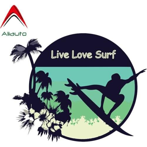 Aliauto Personality Live Love Surf Sticker Funny Sport Decal Car Accessories PVC for Golf 4 Mini Cooper Kia Rio Subaru,13cm*11cm