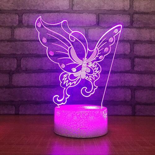 Butterfly Color Remote Control Table Lamps For Living Room Color Change Acrylic 3d Desk Lamp Creative Gift Night Light