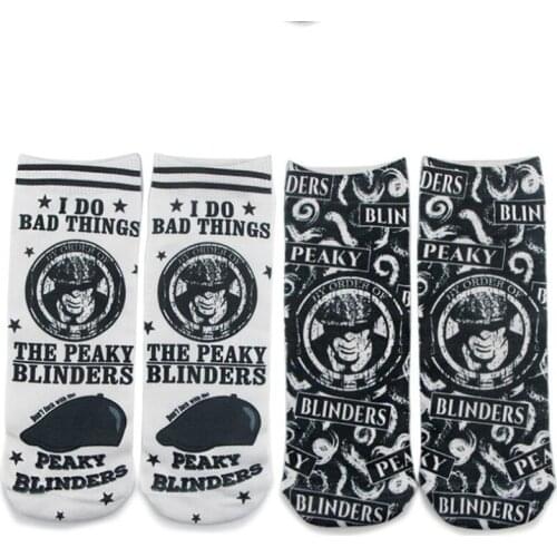 TV Show Peaky Blinders Socks Letters Cartoon Printed Boat Socks Men Women Sweat absorption Deodorization Personality Sport Sock