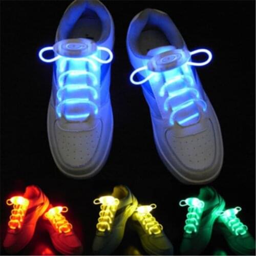 1 Pair Flash Luminous LED Laces Skating Charming LED Flash Light Up Glow Shoelaces Shoestrings Dance Skating Cool Daren Supplies