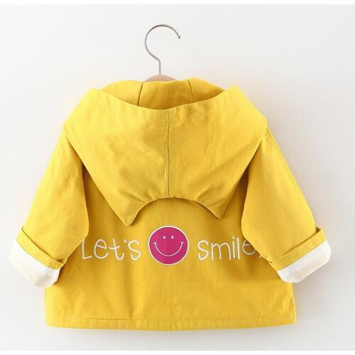 2019 spring new arrival Kids girls coats clothing Baby girls fashion cartoon letters hooded Trench outerwear 1-3 years