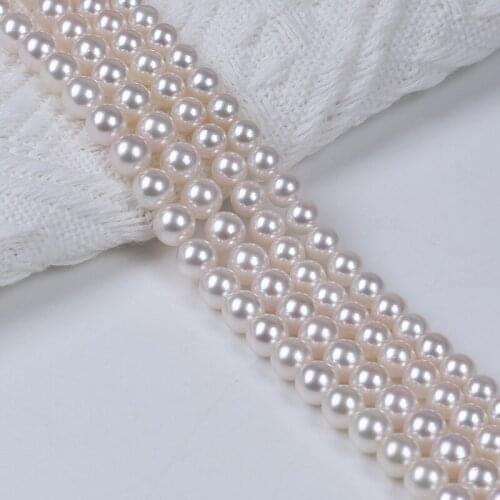 Japan Akoya Pearl Flawless Round Shape Perfect Luster Quality Grade AAAAA Loose Pearl Strands Fine Jewelry