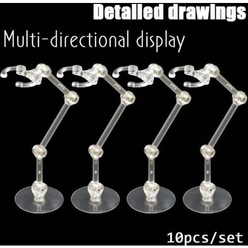 10 Pcs Doll Stands Figure Display Bracket Action Base For 1/144 SHF Saint Sic Robot Model Effect Stage Act Suit