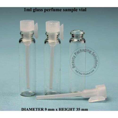 100PCS/LOT Promotion 1ml Glass Perfume Bottle 1/30OZ Vial Small Sample Container Cosmetic Jar Mini Refillable Pot Packaging