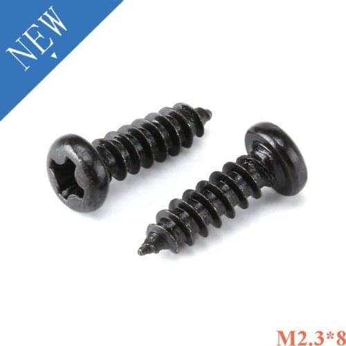 100pcs M2.3*8 PA Phillips Head Micro Laptop Screws Pan Head 8MM Self-tapping Electronic Small Wood Screws SS03 2.3*8MM Screw