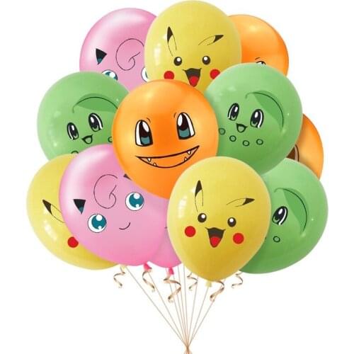 12pcs Pokemon Pikachu Cartoon Anime Figures Balloons Toys Children Birthday Party Decoration Supplies Balloon Kids Toys Gifts