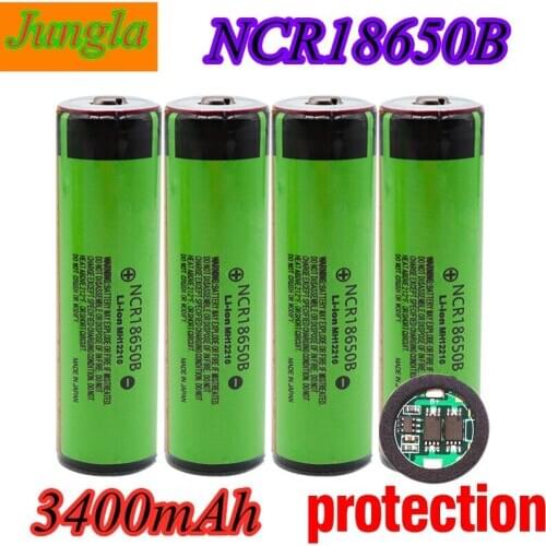 2020 100% Original protected 18650 NCR18650B 3.7V lithium-ion rechargeable battery with 3400mAh for the use of flashlig+PCB