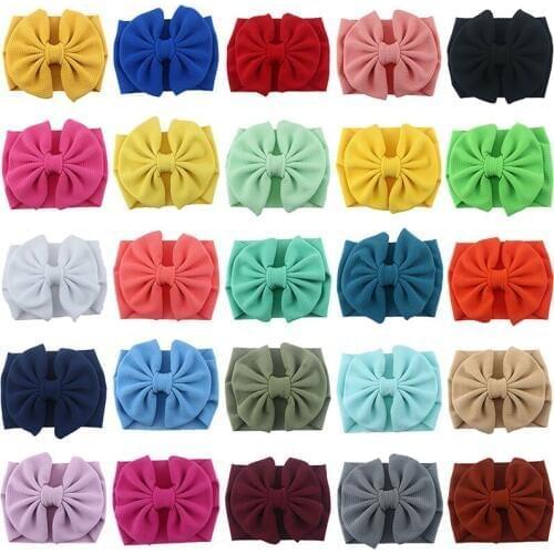25 pcs/lot, Waffle Knit Floppy Bow Turban Head wrap, Big Messy Bow headband, Baby Girls Hair Accessories