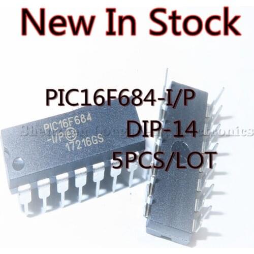 5PCS/LOT PIC16F684-I/P PIC16F684 DIP-14 Microcontroller Microcontroller pic