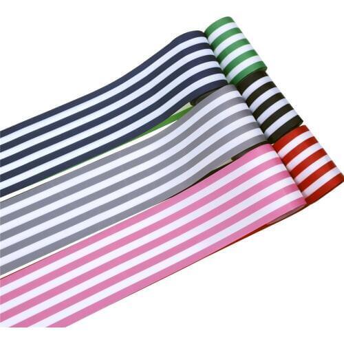 50yards/lot, Print stripe Ribbon Wedding Party Decoration Invitation Card Gift hairbow headwear DIY decoration