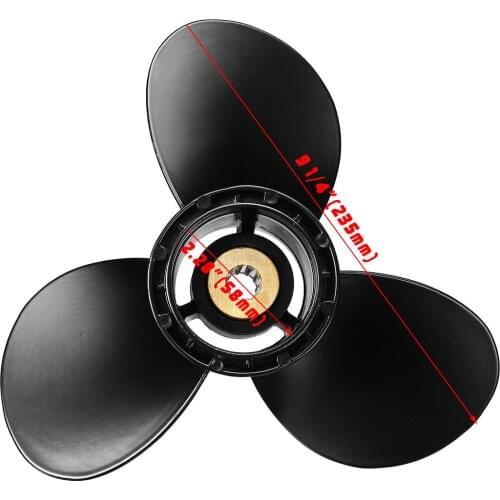 9 1/4 x 8 Propeller Marine Propeller Aluminum Alloy 10 Spline Tooth 3 Blades For Suzuki Outboard Engine 8-20HP 58100-91D00-019