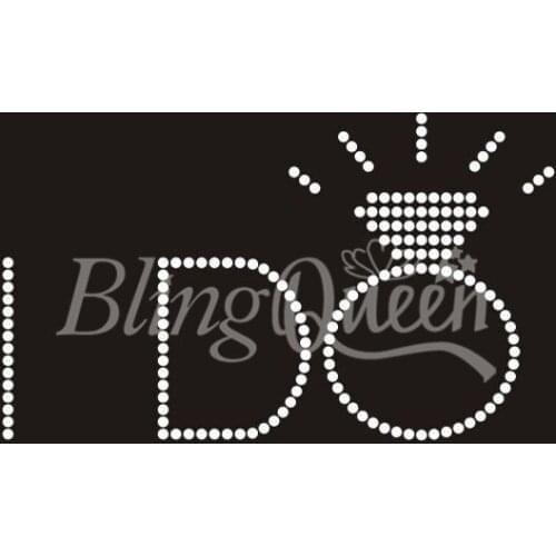 BlingQueen 25PCS/LOT Korean Rhinestone Iron On Appliques I Do Design