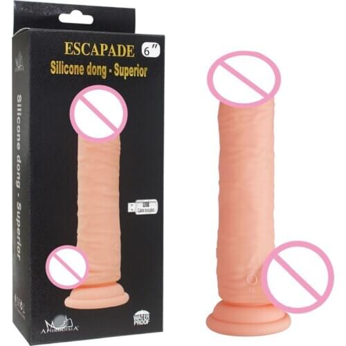 APHRODISIA 10 Model Vibrating 6 inch Big Silicone Dildo Suction Cup Penis USB Rechargeable Vibrator Sex Toys for Woman 170202