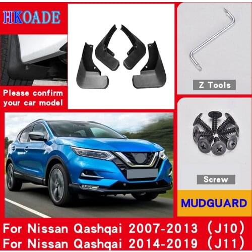 Car Fender Mud Flaps For Nissan Qashqai J10 J11 2007 - 2019 Mudguards Splash Guards Fender Mudflaps Car Fender Accessories