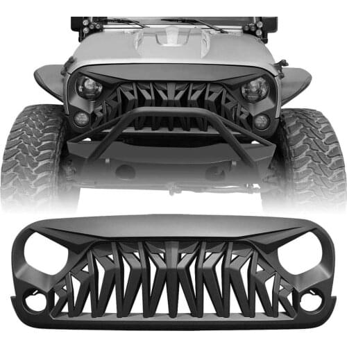 J347 Black ABS Angry Gladiator Armor Front Grille Grill for Jeep for wrangler Sport JK 2007-2017 LANTSUN