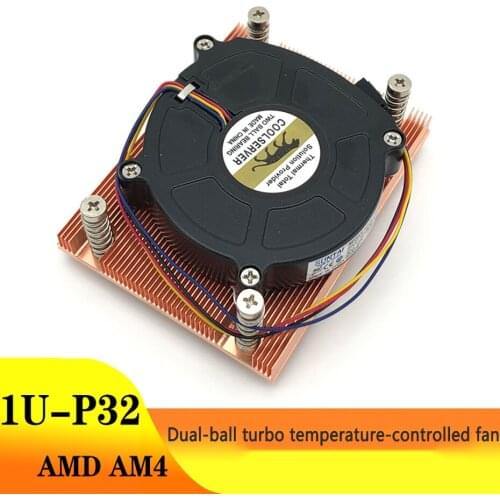 COOLSERVER 1U-P32 CPU Cooler Desktop computer Server radiator Temperature controlled fan forAMD AM4 Air-cooled