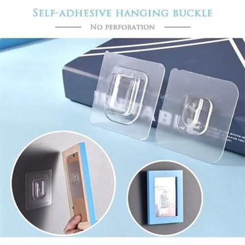 DoubIe-Sided Adhesive Wall Hooks Hanger Strong Transparent Hooks Suction Cup Sucker Wall Storage HoIder For Kitchen Bathroom