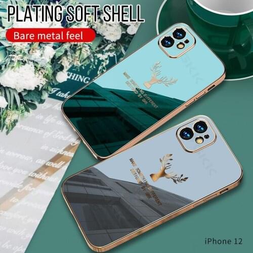 GKK Luxury Pattern Plating Case For Iphone 11 12 Pro Max Mini Protective Shockproof Soft Case Cover For Iphone 11 12 Pro Coque