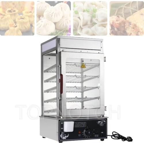 Commercial Electric Food Steamer Frozen Food Bun Dumpling Shaomai Steaming Cabinet 1200W Stainless Steel Steamer