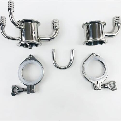 2" (51mm)OD64 Sanitary Soxhlet Extractor Kit With Hose Connector For Distillation, Stainless Steel 304