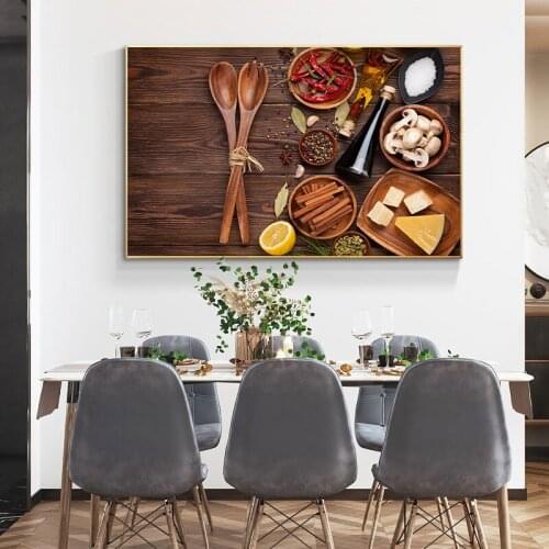 Kitchen Canvas Painting Variety of Spices Cuadros Scandinavian Posters and Prints Wall Art Food Picture Living Room Home Decor