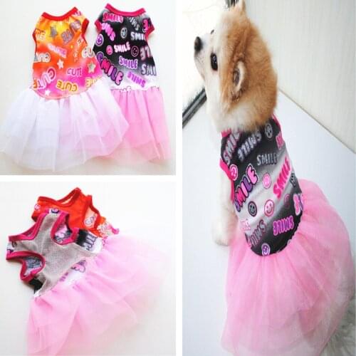 Summer Dog Dress Pet Dog Clothes for Small Dog Wedding Dress Skirt Puppy Clothing Spring Fashion Cotton Pet Clothes XS-L