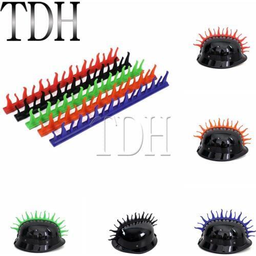 Motorcycle Mohawk Helmet Sticker Rubber Punk Style Stick on Helmet Dirty Bike 5 Colors Universal