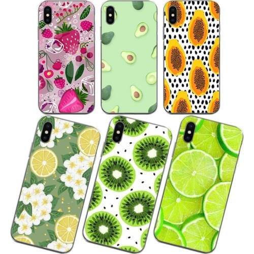 HOUSTMUST Soft phone case for iphone xr x xs 11 pro max cover 7 6s 8 6 plus 5s se 5 10 Colorful fruit cool pattern design shell