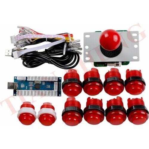 DIY Arcade Joystick Kits 1 player Sanwa joystick+arcade LED button +USB game encoder for PC PS3 XBOX360 Android MAME Game Roker