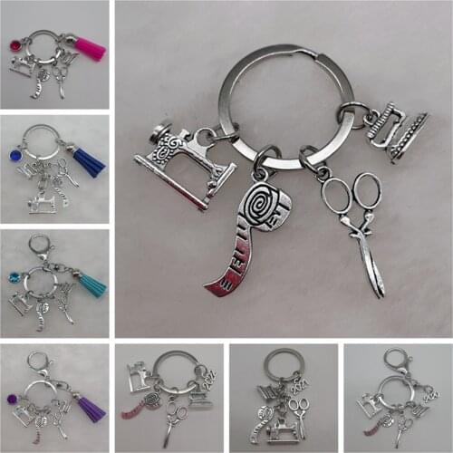 New fashion jewelry sewing machine key chain, tailor key chain, quilt key chain handmade